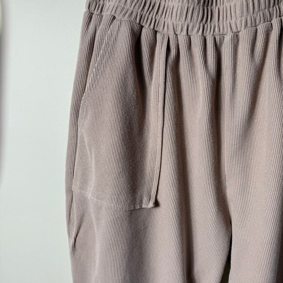 Unbranded Barrel Leg Pull On Lounge Pants SZ M Tan Brown Boho Comfort - Picture 3 of 5